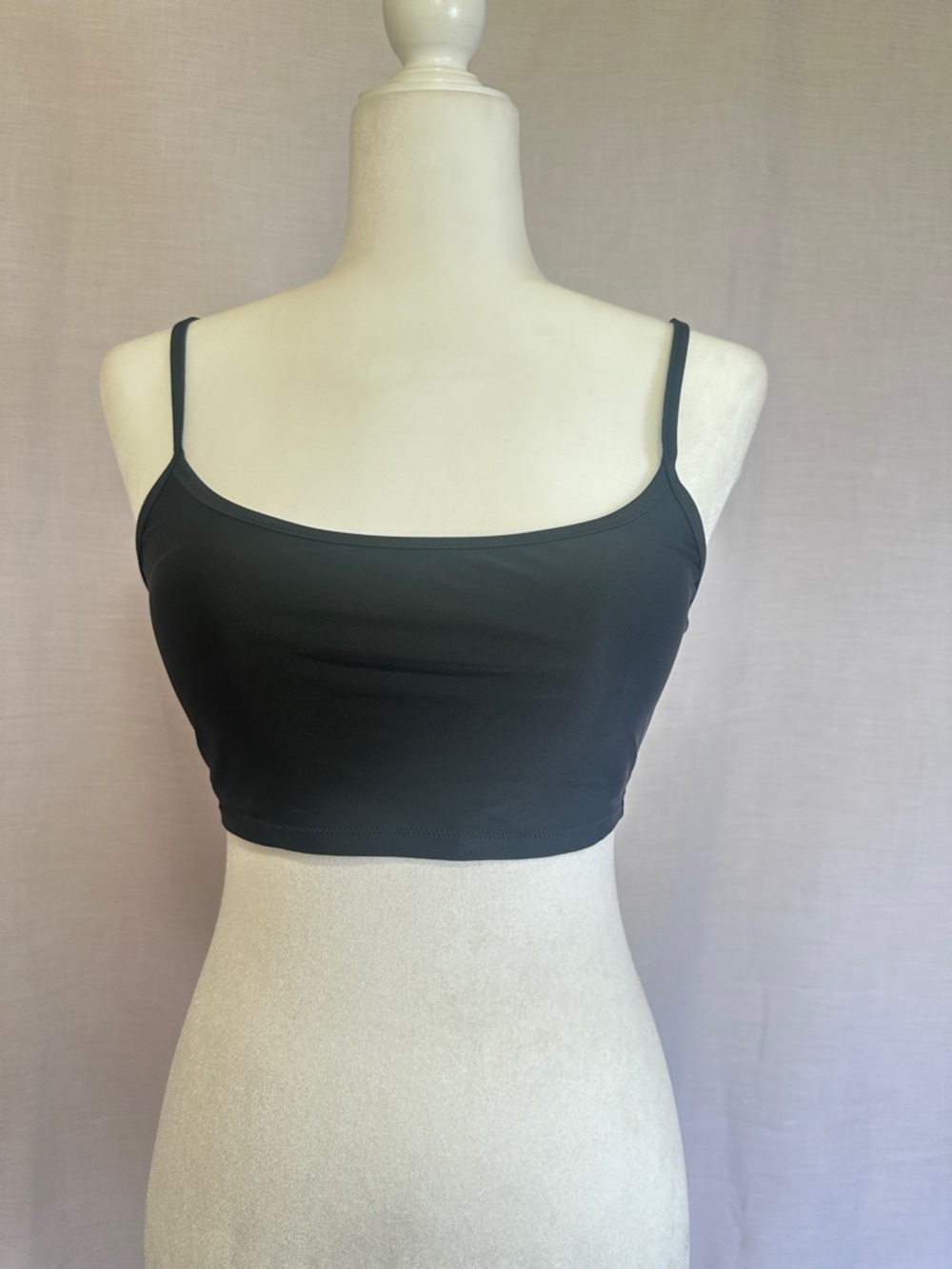 aerie Black Cropped Bikini Top
